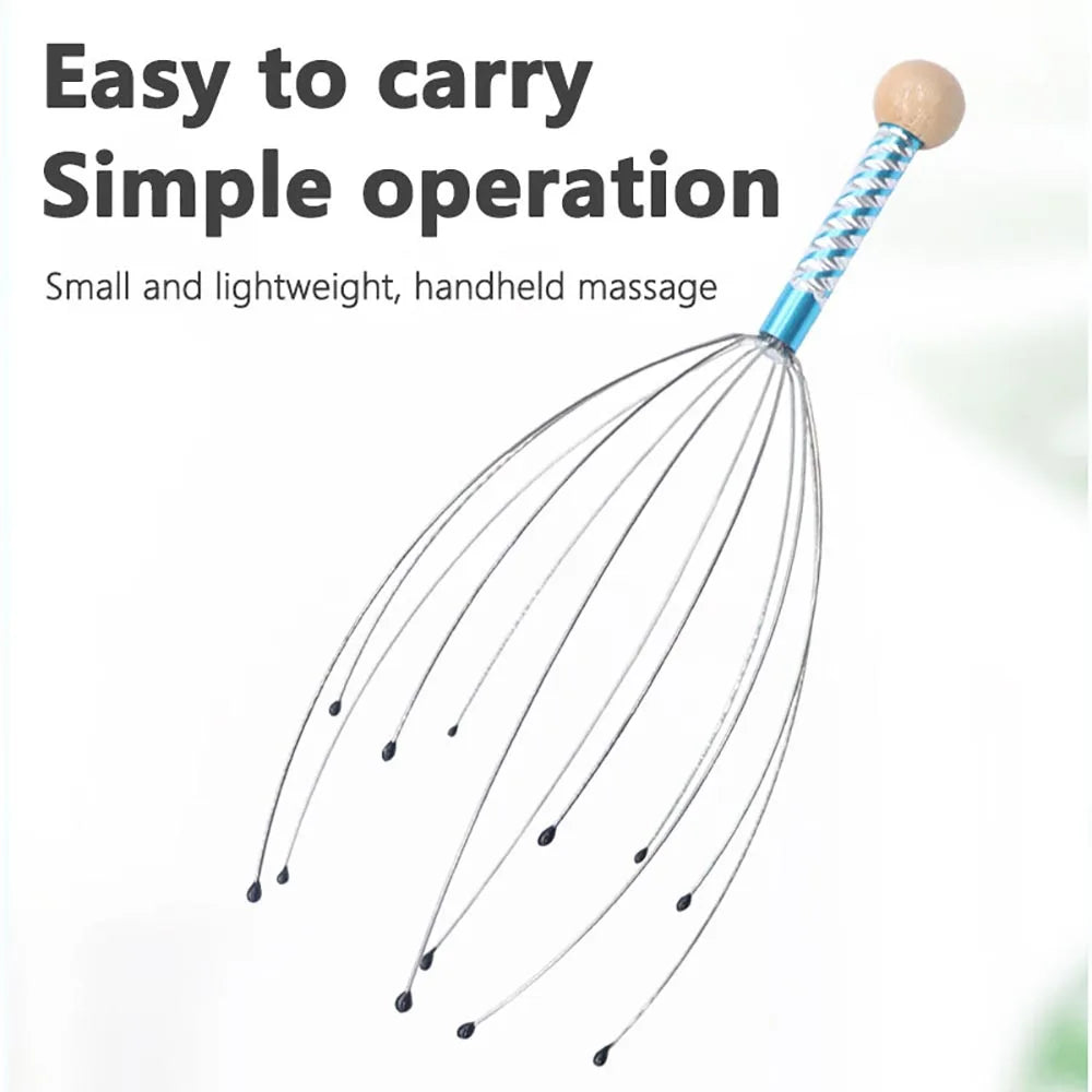 Octopus Head Massager Scratching Scalp Relaxation Relief Body Massager Scratcher Relieves Tension Health Care Tools Random Color