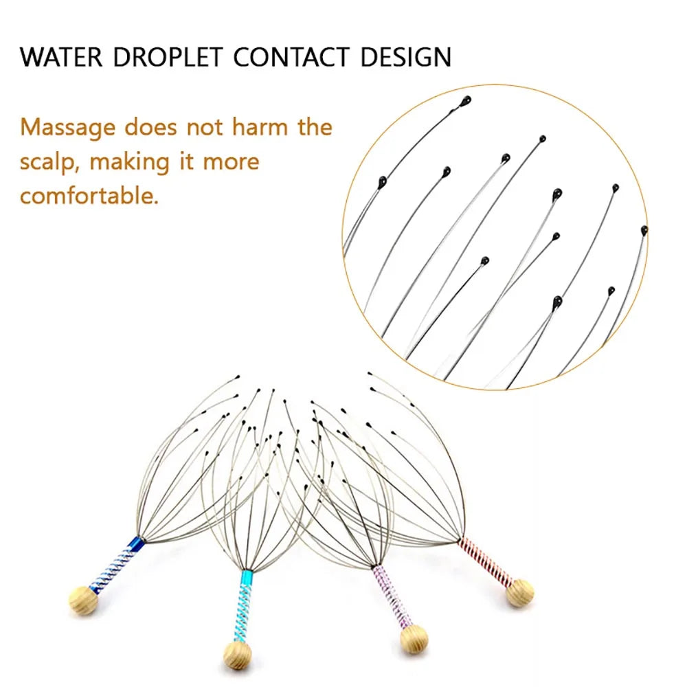 Octopus Head Massager Scratching Scalp Relaxation Relief Body Massager Scratcher Relieves Tension Health Care Tools Random Color